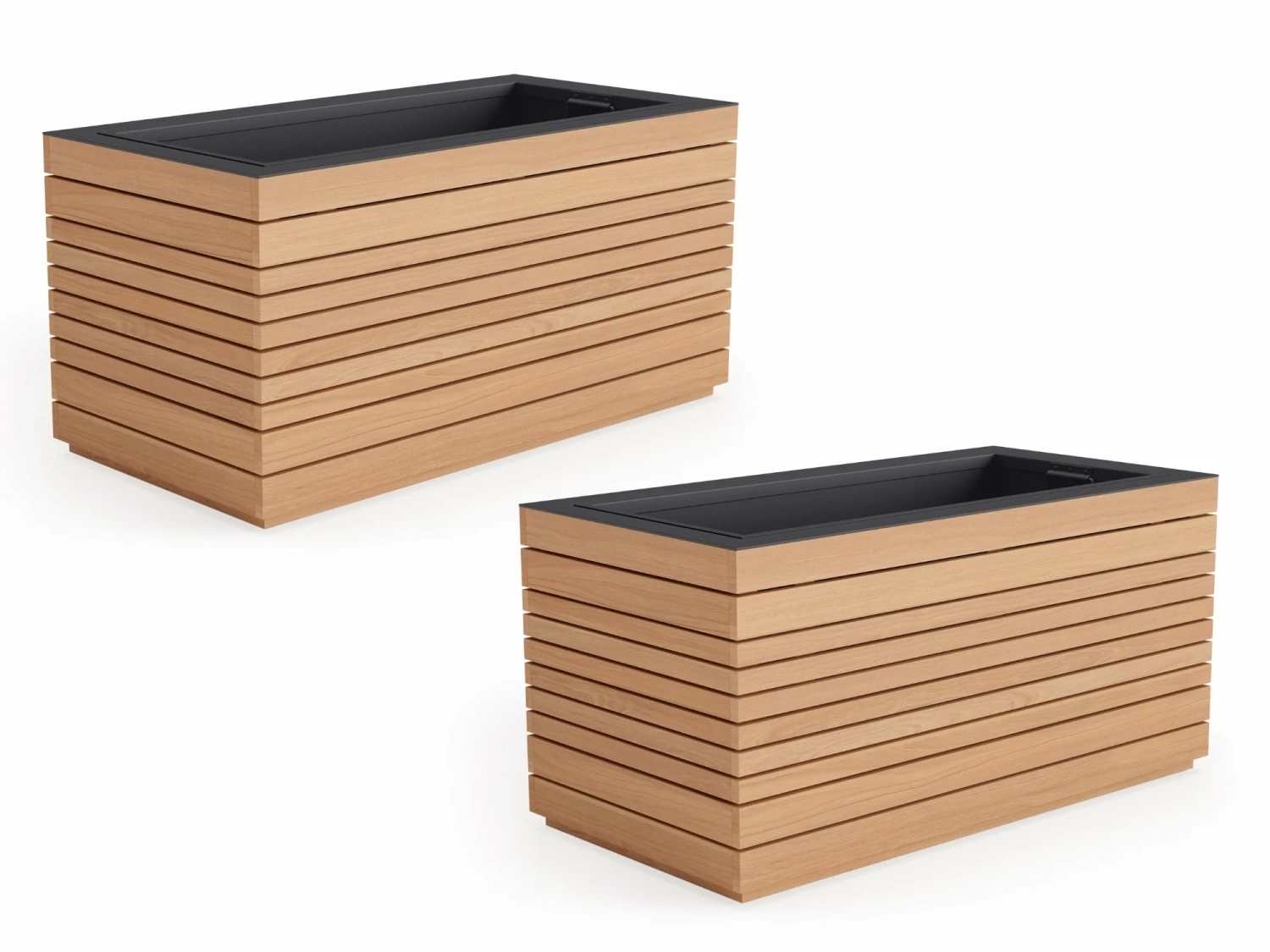 NewAge Products Rhodes Rectangular Planter (Set Of 2) Planter Boxes 1 NewAge Products Rhodes Rectangular Planter (Set Of 2) Planter Boxes