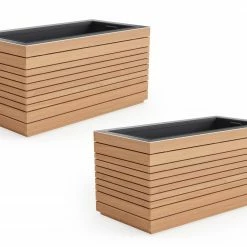 NewAge Products Rhodes Rectangular Planter (Set Of 2) Planter Boxes 24 NewAge Products Rhodes Rectangular Planter (Set Of 2) Planter Boxes