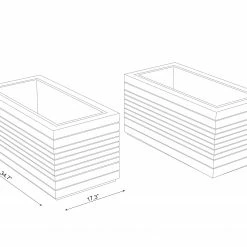 NewAge Products Rhodes Rectangular Planter (Set Of 2) Planter Boxes 20 NewAge Products Rhodes Rectangular Planter (Set Of 2) Planter Boxes
