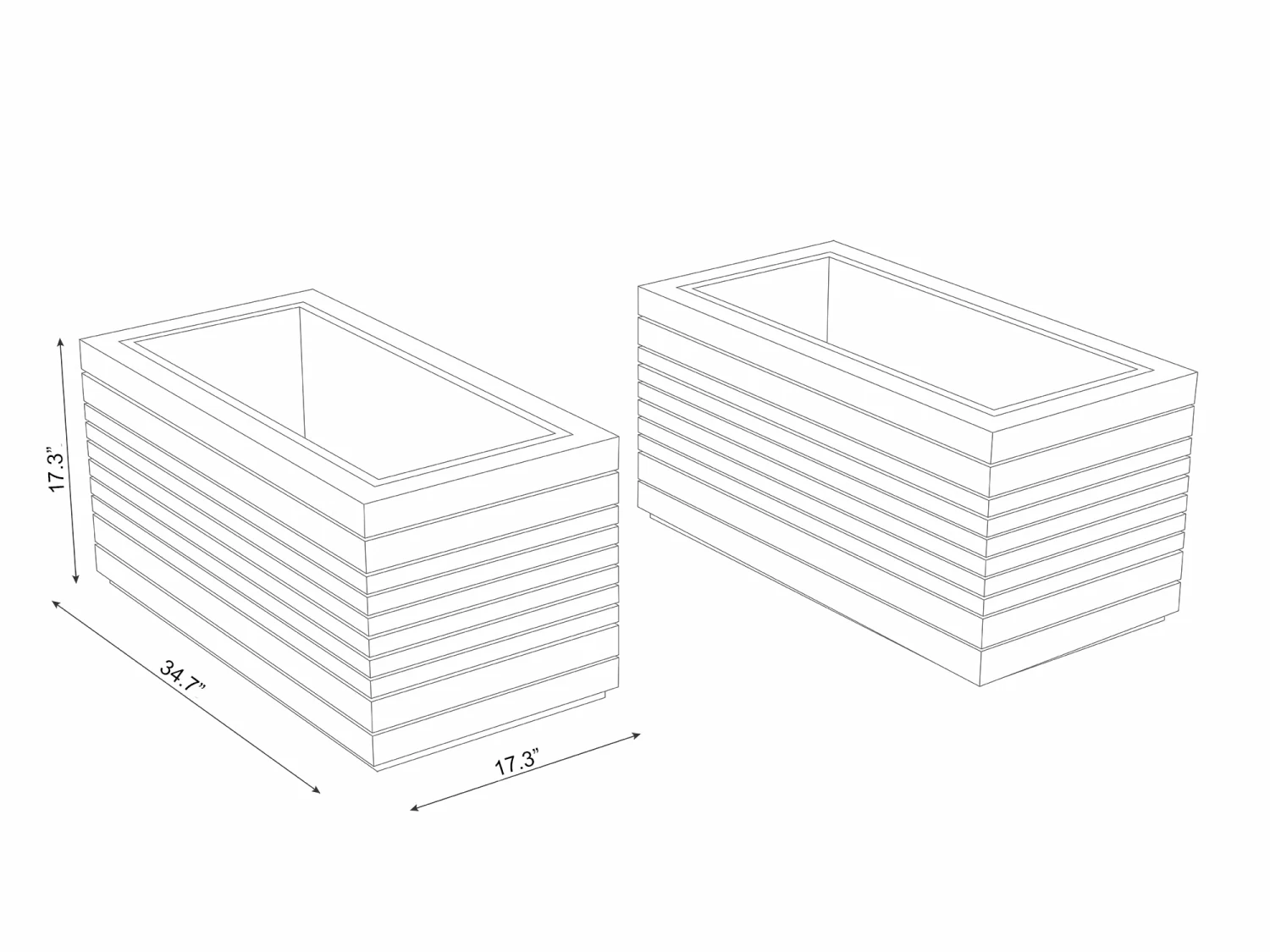 NewAge Products Rhodes Rectangular Planter (Set Of 2) Planter Boxes 5 NewAge Products Rhodes Rectangular Planter (Set Of 2) Planter Boxes
