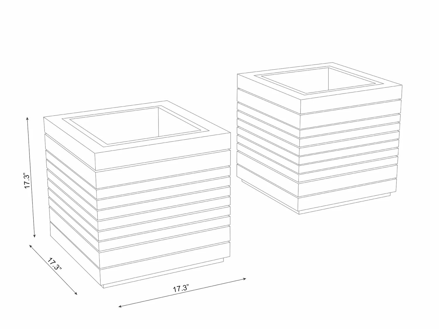 NewAge Products Rhodes Square Planter (Set Of 2) Planter Boxes 5 NewAge Products Rhodes Square Planter (Set Of 2) Planter Boxes