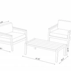 NewAge Products Patio Furniture Lakeside 3 Piece Set With Coffee Table 52 NewAge Products Patio Furniture Lakeside 3 Piece Set With Coffee Table