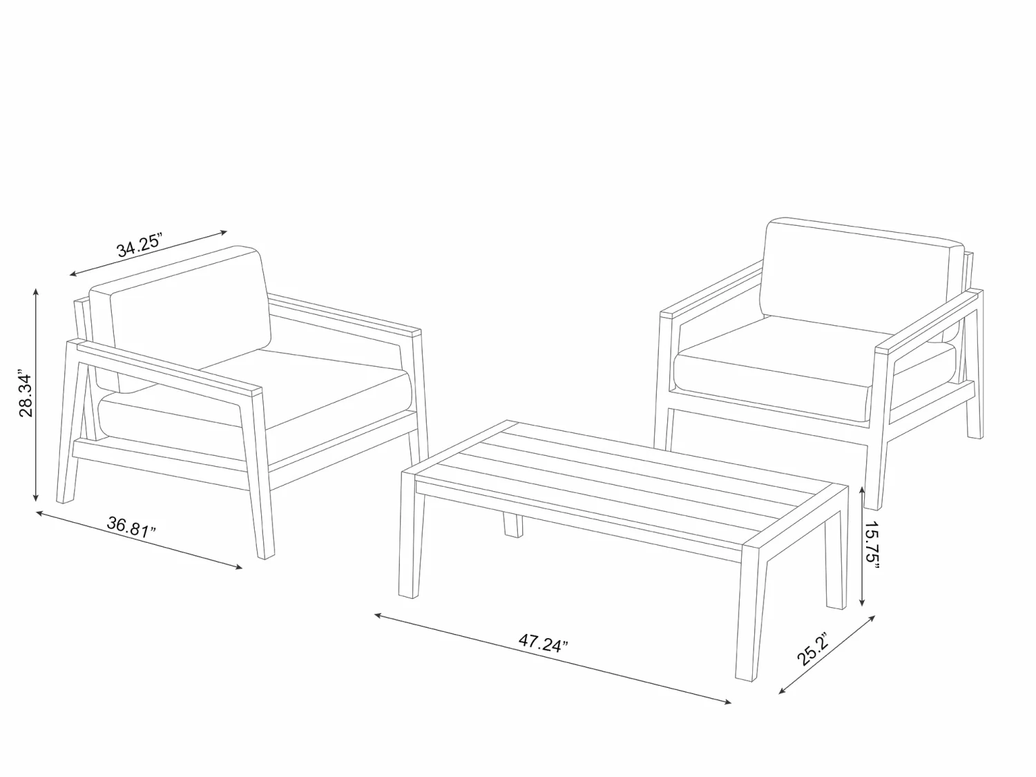 NewAge Products Patio Furniture Lakeside 3 Piece Set With Coffee Table 18 NewAge Products Patio Furniture Lakeside 3 Piece Set With Coffee Table