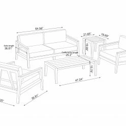 NewAge Products Lakeside 4 Seater Chat Set With Coffee Table And Side Table