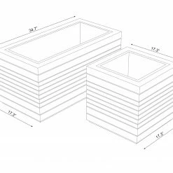 NewAge Products Rhodes Square Planter & Rectangular Planter (Set Of 2)