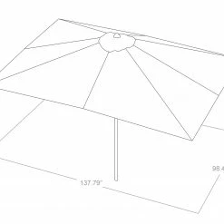 NewAge Products Umbrellas Rectangular Umbrella With Post And Steel Base