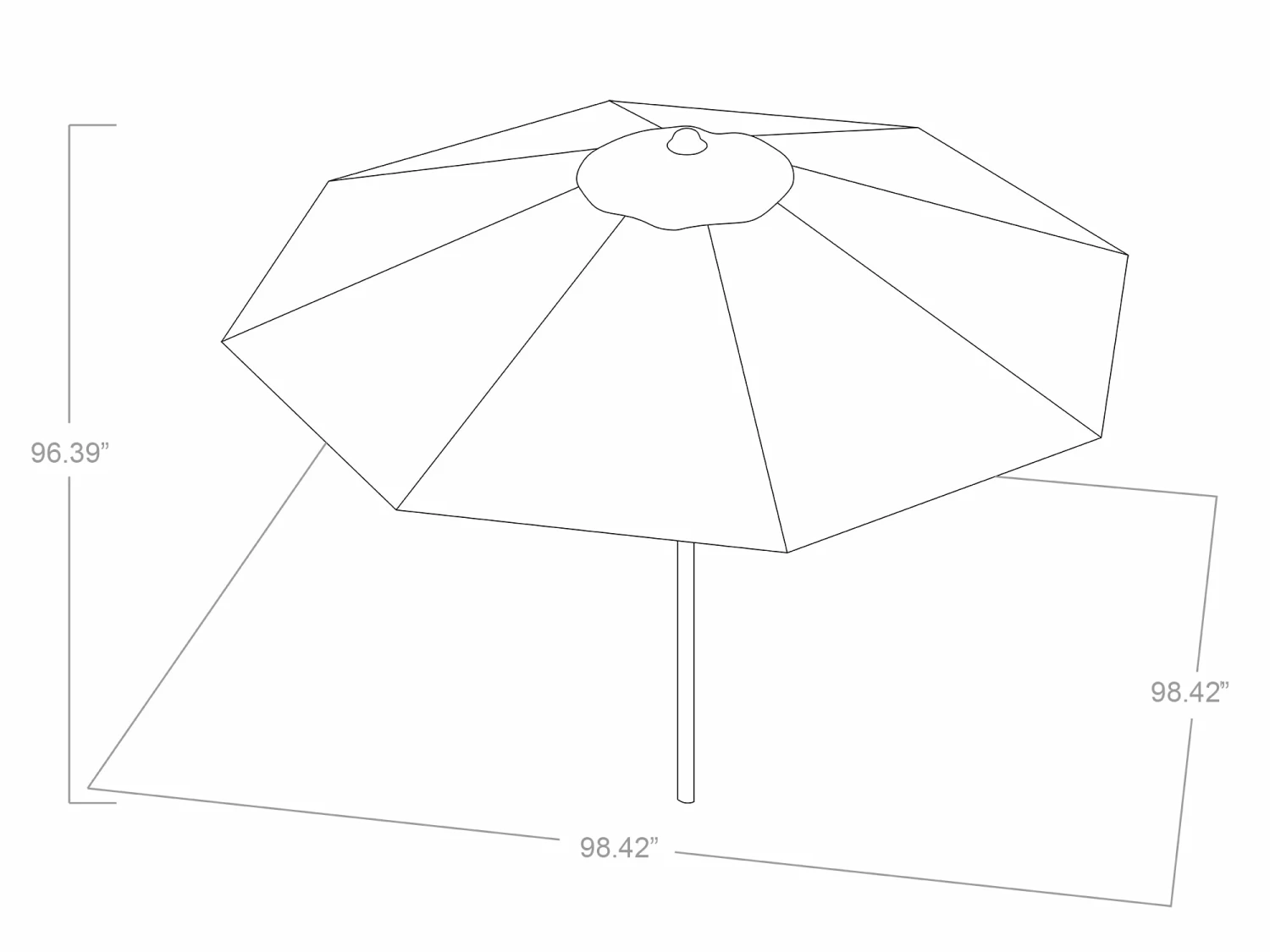 NewAge Products Round Umbrella With Post And Steel Base 4 NewAge Products Round Umbrella With Post And Steel Base