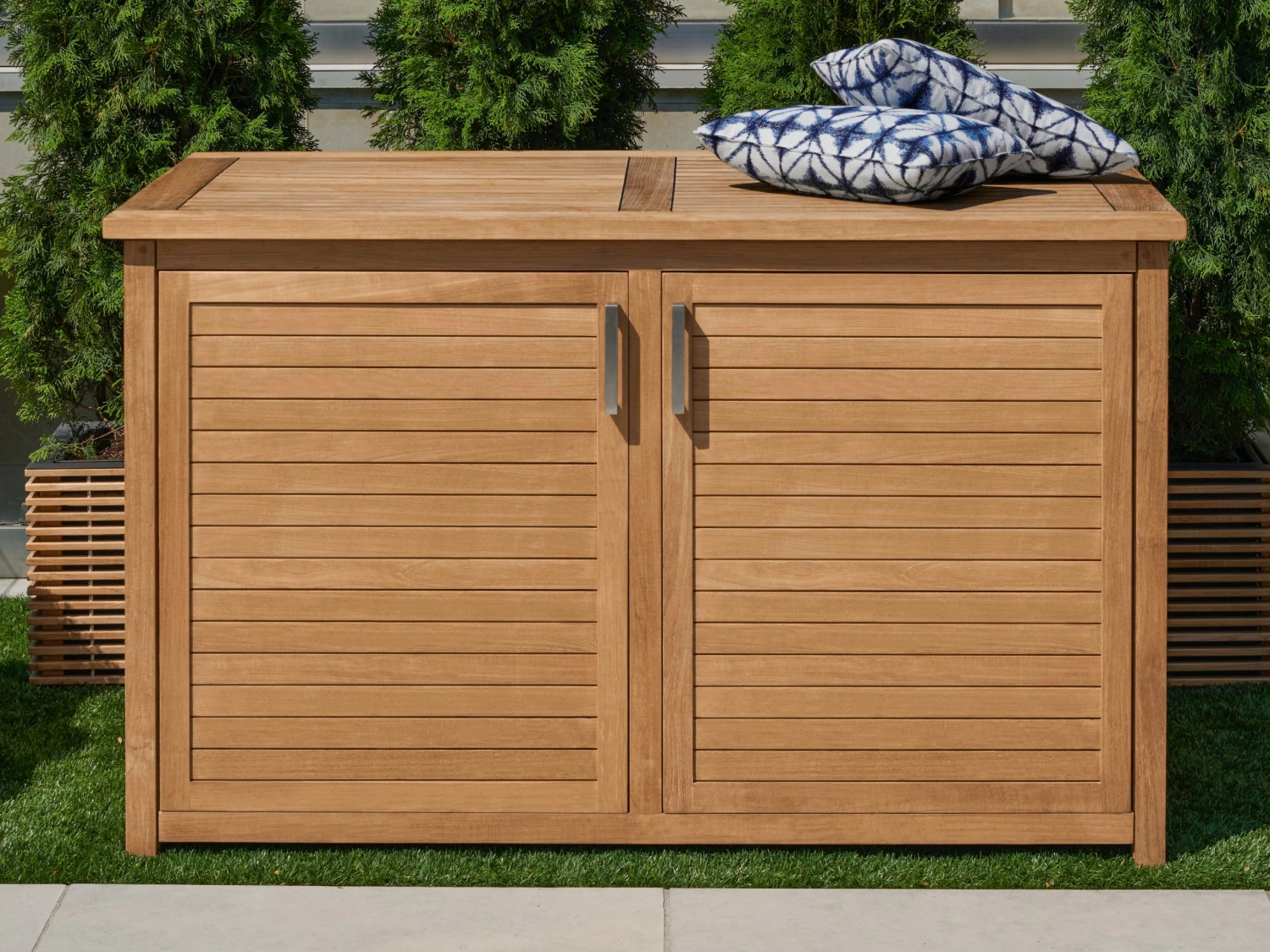 NewAge Products Patio Furniture Teak Deck Box 3 NewAge Products Patio Furniture Teak Deck Box