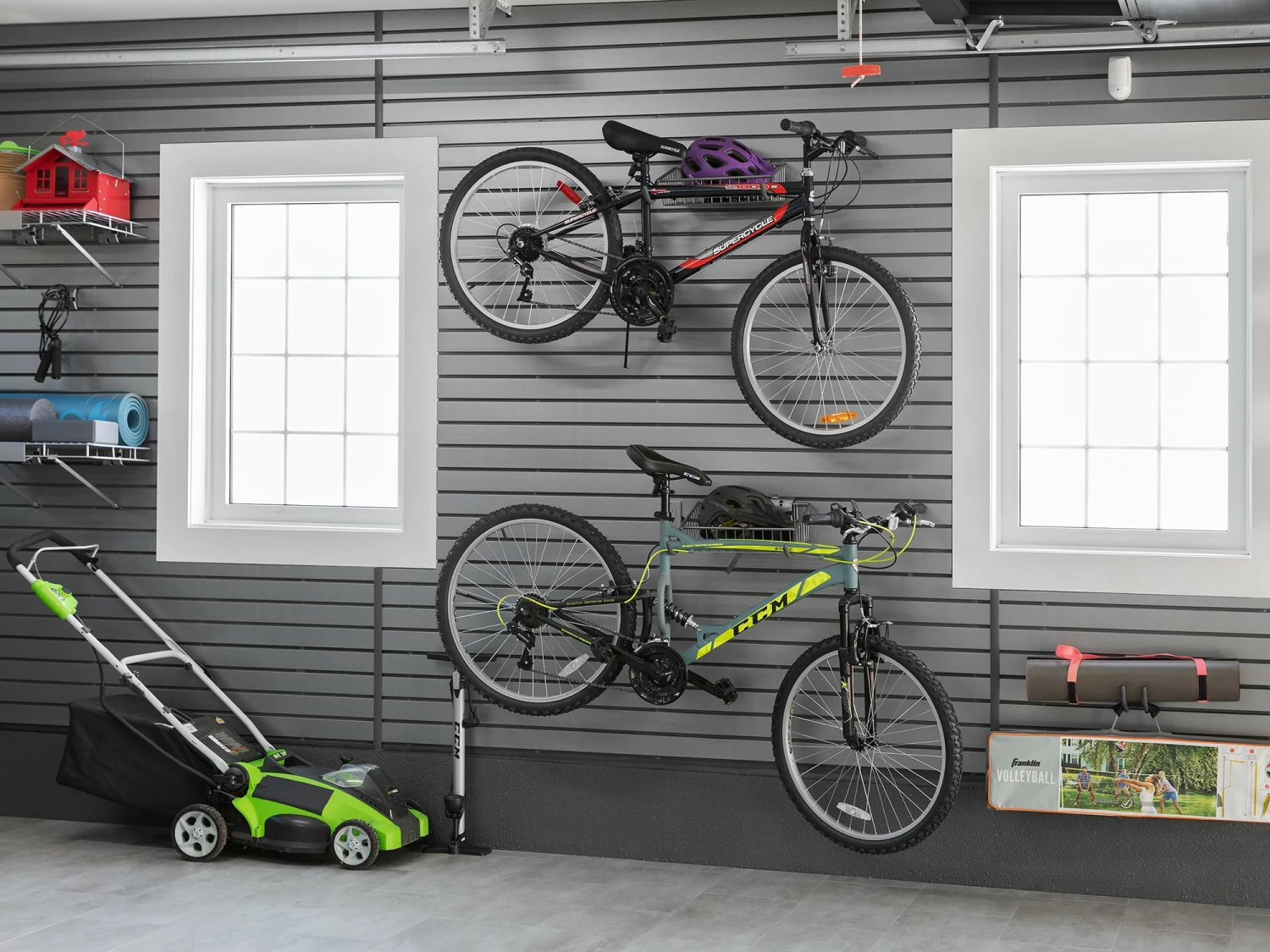 NewAge Products Shallow Basket With Bike Hook (Pack Of 1) Garage Storage 2 NewAge Products Shallow Basket With Bike Hook (Pack Of 1) Garage Storage