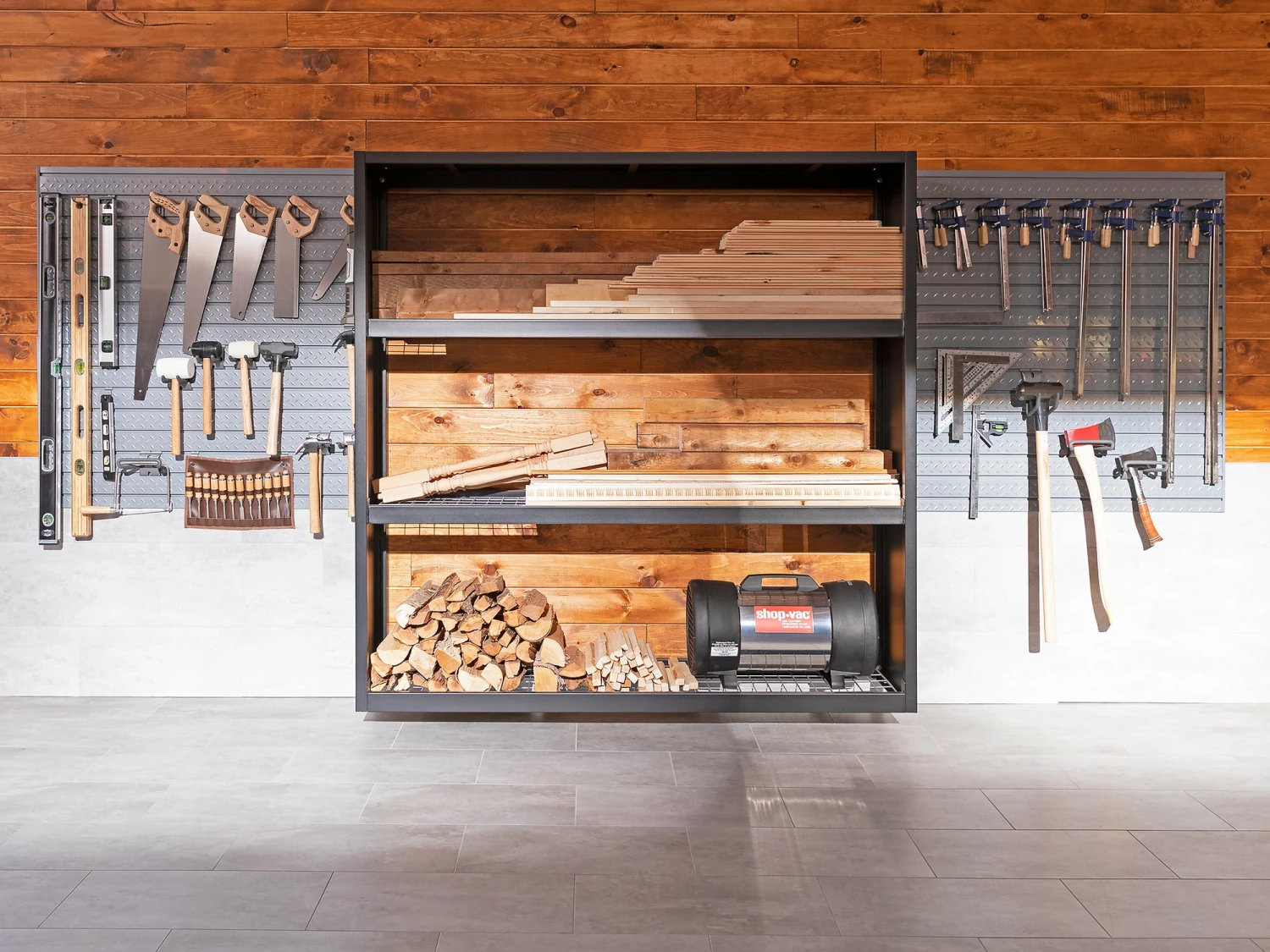 NewAge Products Bold Series 72 In. Wall Mounted Rack - Black Garage Storage 3 NewAge Products Bold Series 72 In. Wall Mounted Rack - Black Garage Storage