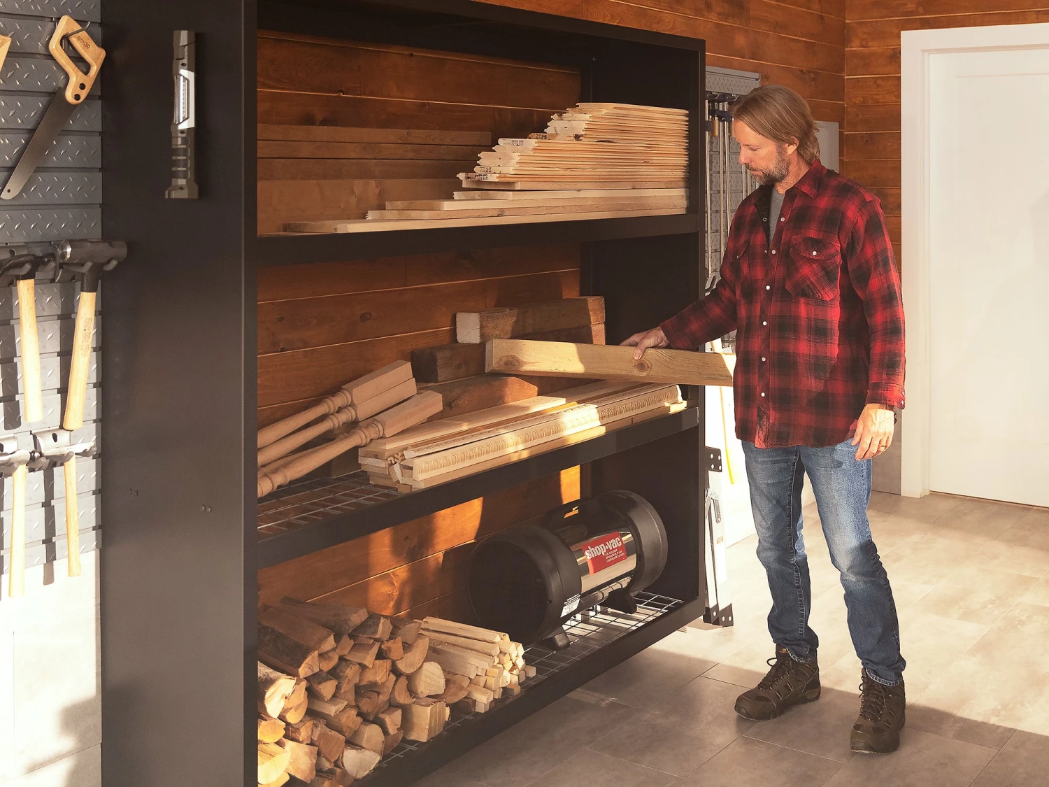 NewAge Products Bold Series 72 In. Wall Mounted Rack - Black Garage Storage 6 NewAge Products Bold Series 72 In. Wall Mounted Rack - Black Garage Storage