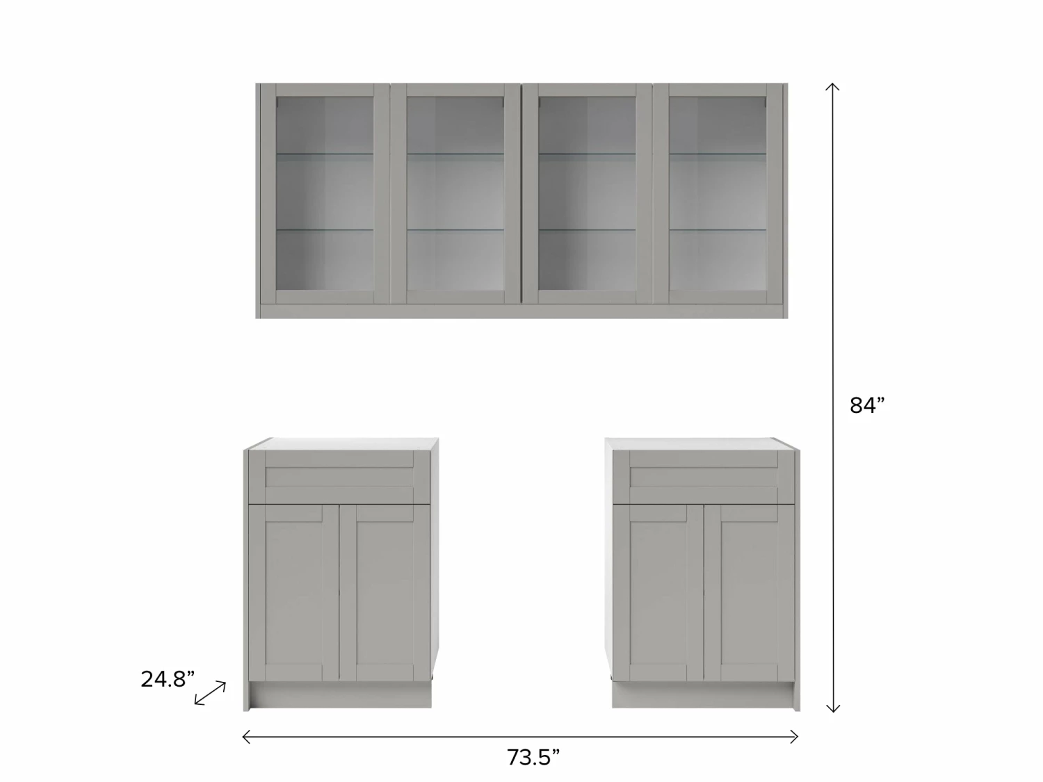 NewAge Products Home Bar Cabinets Home Bar 4 Piece Cabinet Set With Glass Door And Single Drawer Cabinets - 24 Inch 14 NewAge Products Home Bar Cabinets Home Bar 4 Piece Cabinet Set With Glass Door And Single Drawer Cabinets - 24 Inch