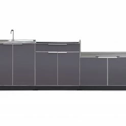 NewAge Products Outdoor Kitchen Aluminum 3 Piece Cabinet Set