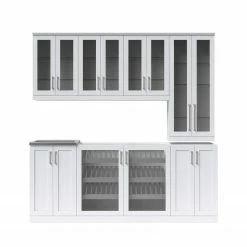 NewAge Products Home Wet Bar 8 Piece Cabinet Set - 21 Inch