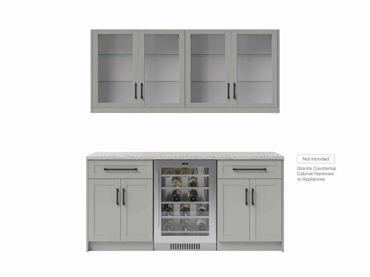 NewAge Products Home Bar Cabinets Home Bar 4 Piece Cabinet Set With Glass Door And Single Drawer Cabinets - 24 Inch 12 NewAge Products Home Bar Cabinets Home Bar 4 Piece Cabinet Set With Glass Door And Single Drawer Cabinets - 24 Inch