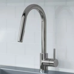 NewAge Products Shop Kitchen Sets 32 In. Undermount Single Bowl Stainless Steel Sink With Classic Pull Down Faucet