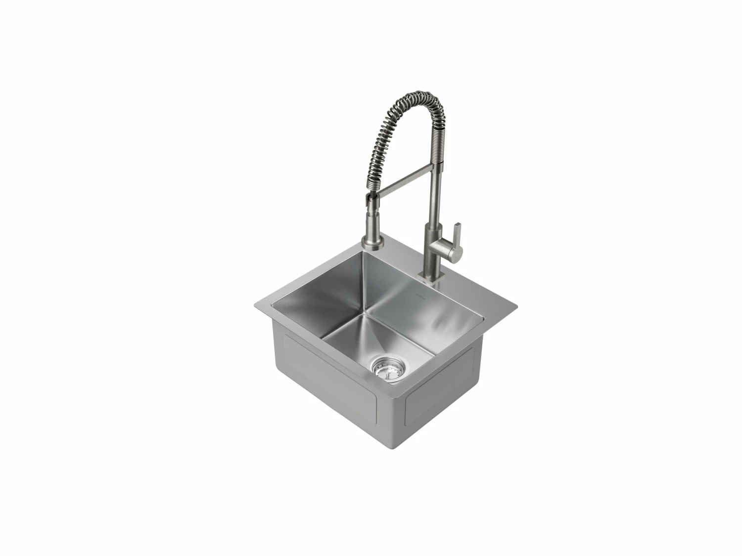 NewAge Products 19 In. Overmount Single Bowl Stainless Steel Sink With Coiled Pull Down Faucet Shop Kitchen Sets 1 NewAge Products 19 In. Overmount Single Bowl Stainless Steel Sink With Coiled Pull Down Faucet Shop Kitchen Sets