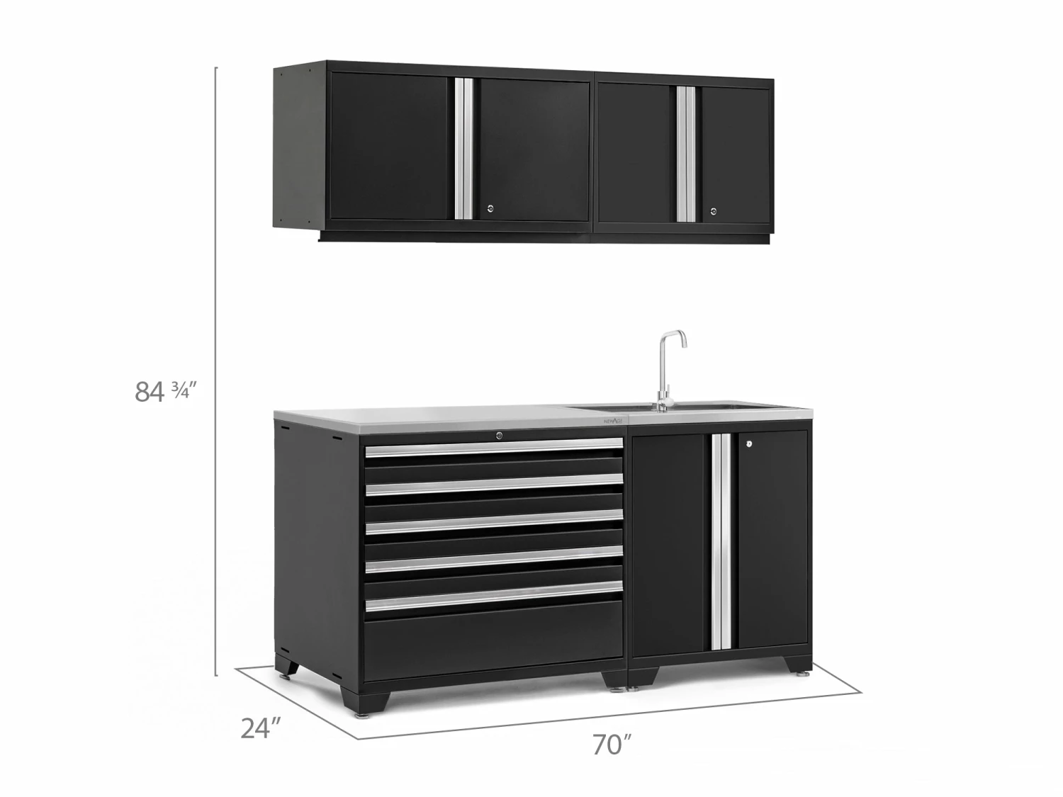 NewAge Products Pro Series 5 Piece Cabinet Set Wall Cabinets 42 NewAge Products Pro Series 5 Piece Cabinet Set Wall Cabinets