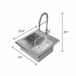 NewAge Products 24 In. Standard Sink With Coiled Pull Down Faucet Shop Kitchen Sets 25 NewAge Products 24 In. Standard Sink With Coiled Pull Down Faucet Shop Kitchen Sets