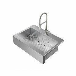 NewAge Products Shop Kitchen Sets 36 In. Farmhouse Sink With Flex Pull Down Faucet