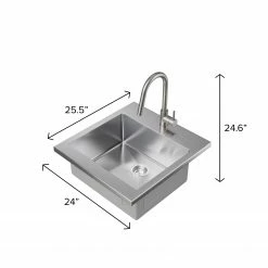 NewAge Products 24 In. Standard Sink With Classic Pull Down Faucet Shop Kitchen Sets