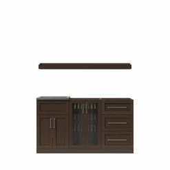 NewAge Products Home Wet Bar 5 Piece Cabinet Set - 21 Inch 30 NewAge Products Home Wet Bar 5 Piece Cabinet Set - 21 Inch