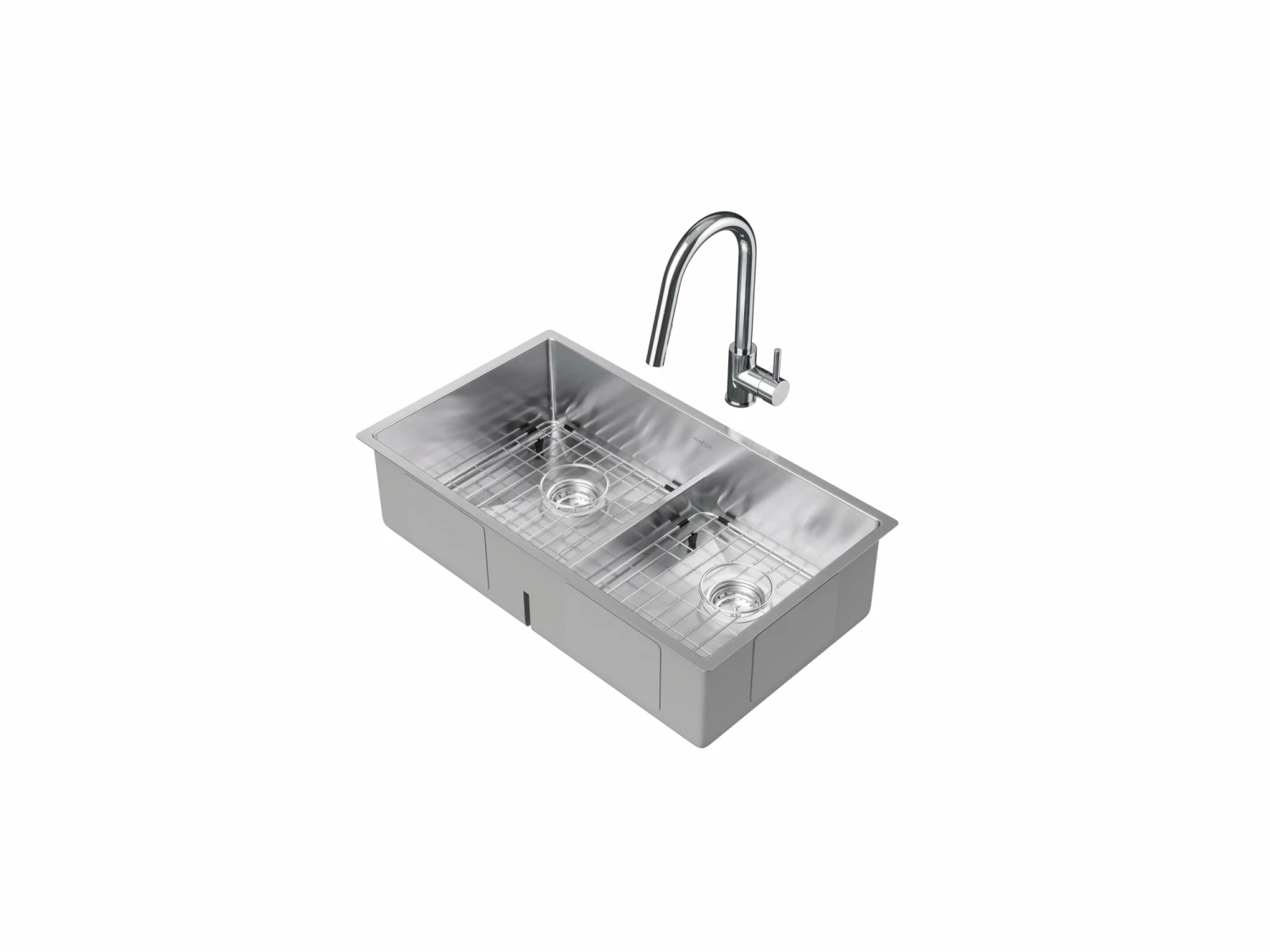 NewAge Products Shop Kitchen Sets 30.35 In. Undermount Double Bowl Stainless Steel Sink With Classic Pull Down Faucet 9 NewAge Products Shop Kitchen Sets 30.35 In. Undermount Double Bowl Stainless Steel Sink With Classic Pull Down Faucet