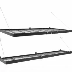 NewAge Products Pro Series 4 Ft. X 8 Ft. And 2 Ft. X 8 Ft. Wall Mounted Steel Shelf Set Large Storage Solutions