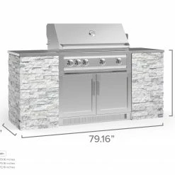 NewAge Products Outdoor Kitchen Island Outdoor Kitchen Signature Series 6 Piece Cabinet Set With Grill