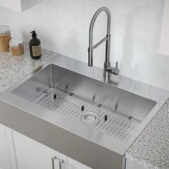 NewAge Products Shop Kitchen Sets 36 In. Farmhouse Sink With Flex Pull Down Faucet 26 NewAge Products Shop Kitchen Sets 36 In. Farmhouse Sink With Flex Pull Down Faucet