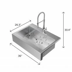 NewAge Products Shop Kitchen Sets 36 In. Farmhouse Sink With Flex Pull Down Faucet 25 NewAge Products Shop Kitchen Sets 36 In. Farmhouse Sink With Flex Pull Down Faucet