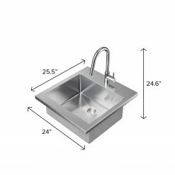 NewAge Products 24 In. Standard Sink With Classic Pull Down Faucet Shop Kitchen Sets
