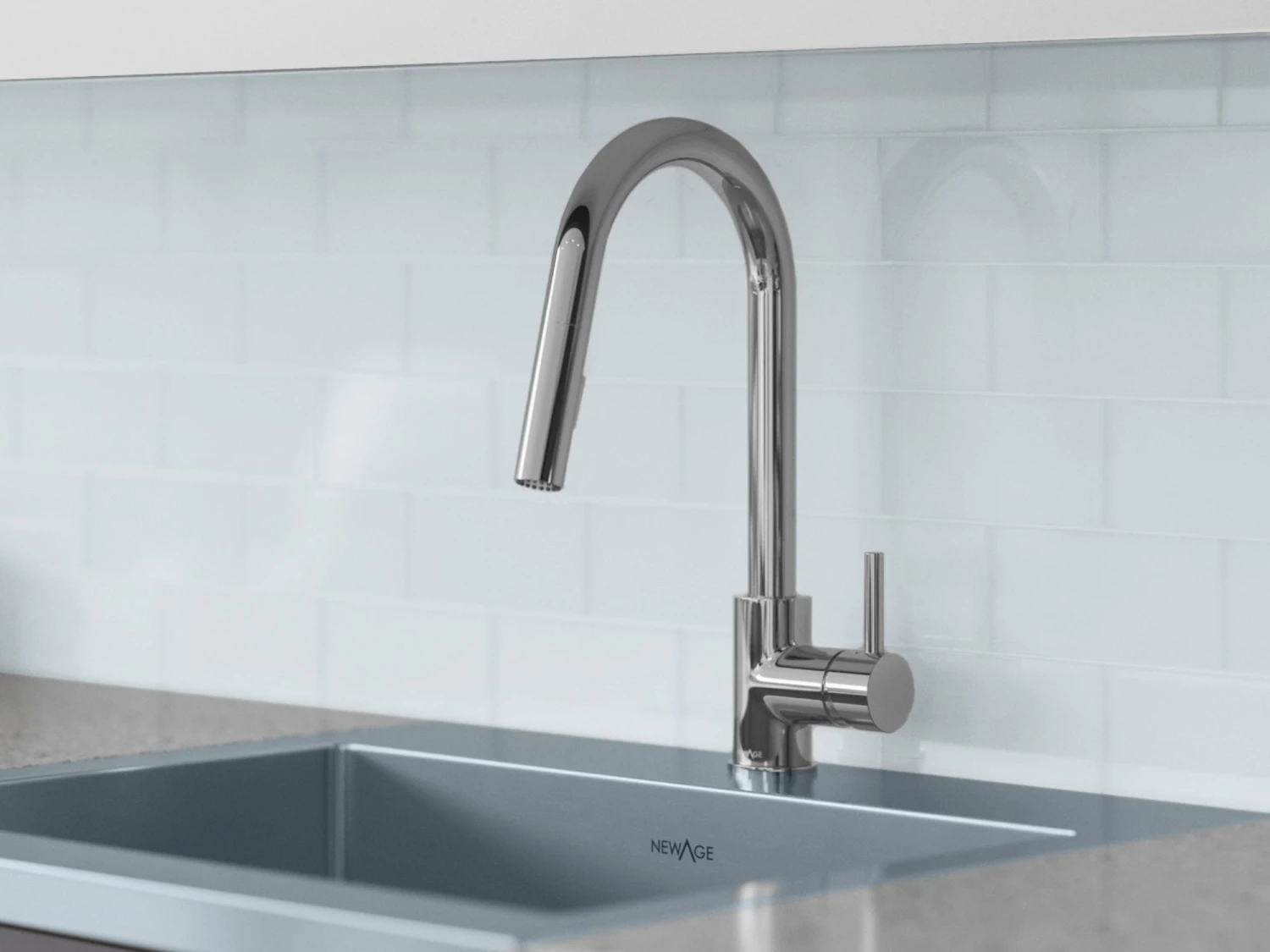 NewAge Products 36 In. Farmhouse Sink With Classic Pull Down Faucet 4 NewAge Products 36 In. Farmhouse Sink With Classic Pull Down Faucet