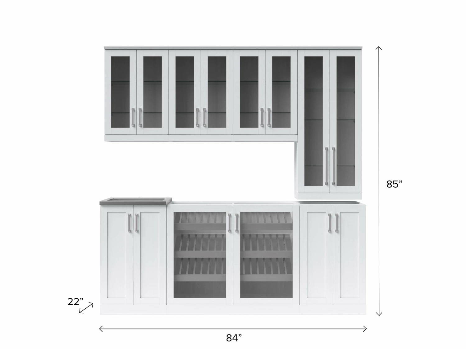 NewAge Products Home Wet Bar 8 Piece Cabinet Set - 21 Inch 3 NewAge Products Home Wet Bar 8 Piece Cabinet Set - 21 Inch