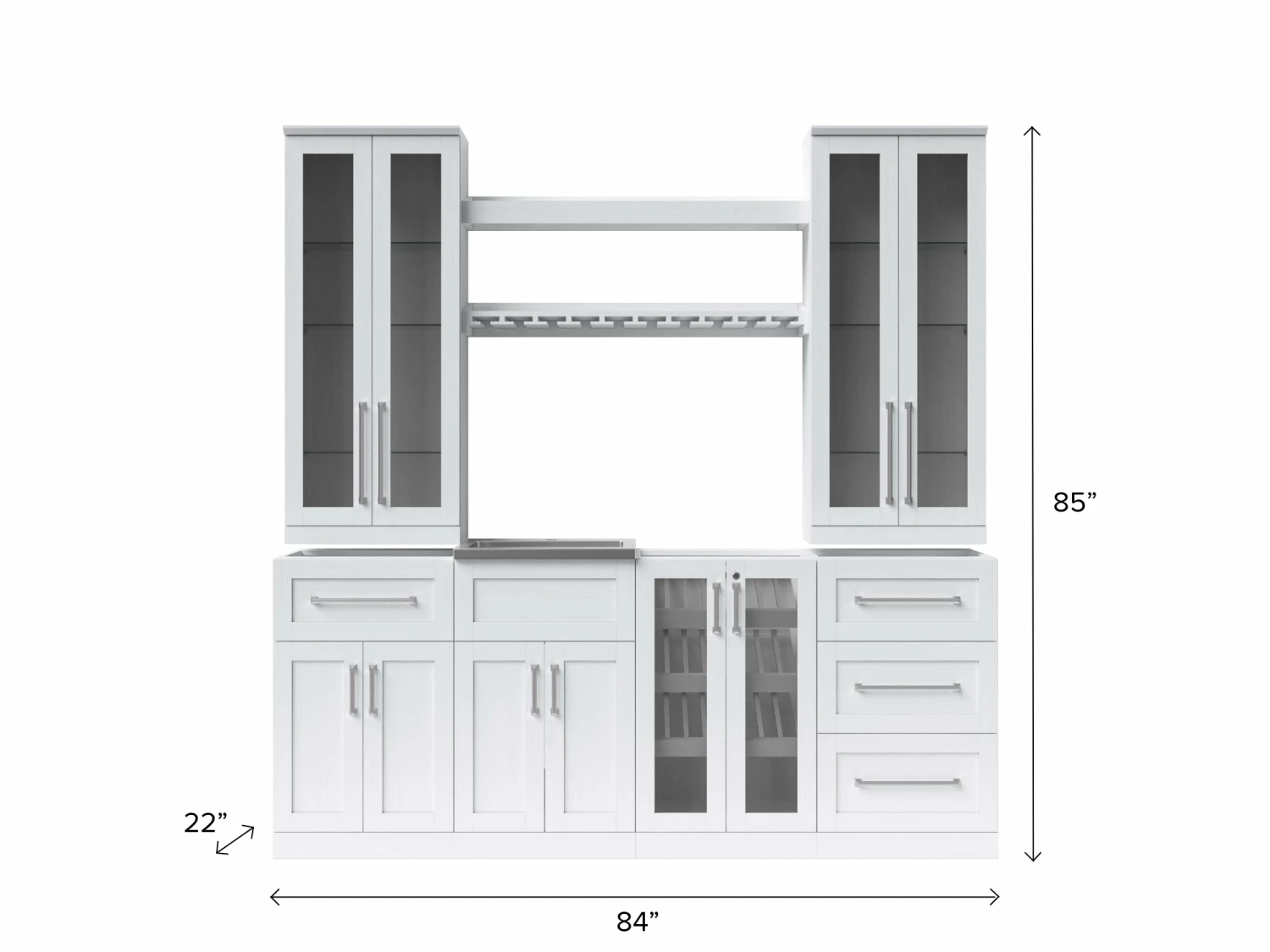 NewAge Products Home Wet Bar 9 Piece Cabinet Set - 21 Inch 3 NewAge Products Home Wet Bar 9 Piece Cabinet Set - 21 Inch