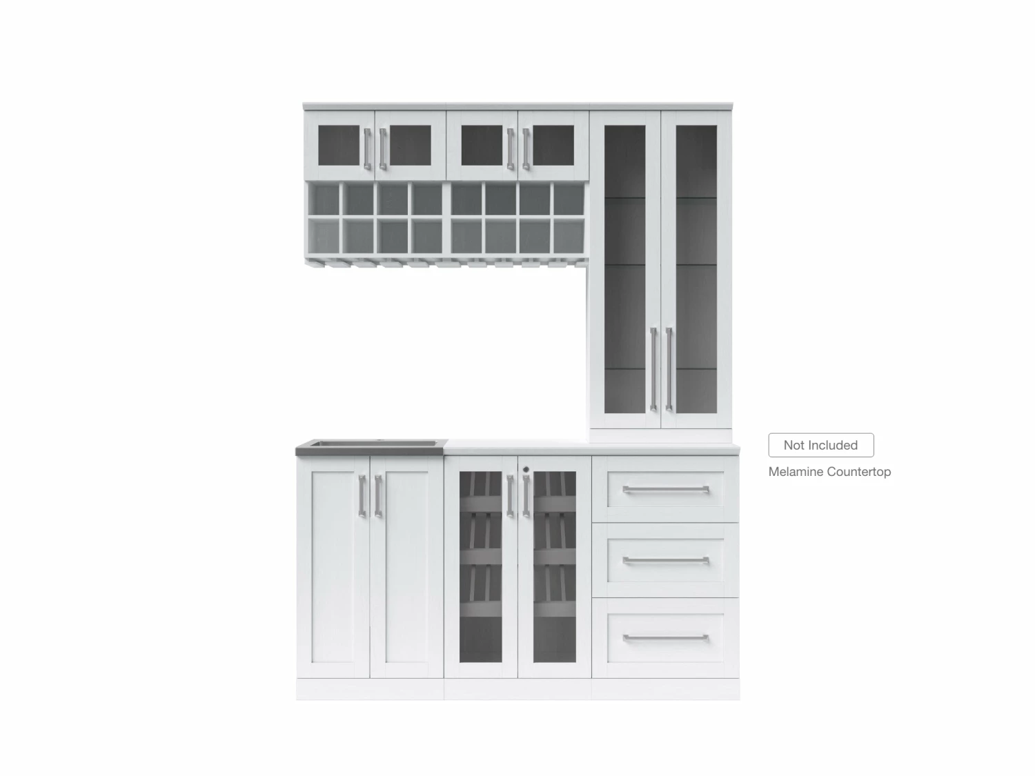 NewAge Products Home Wet Bar 7 Piece Cabinet Set - 21 Inch Home Bar Cabinets 2 NewAge Products Home Wet Bar 7 Piece Cabinet Set - 21 Inch Home Bar Cabinets