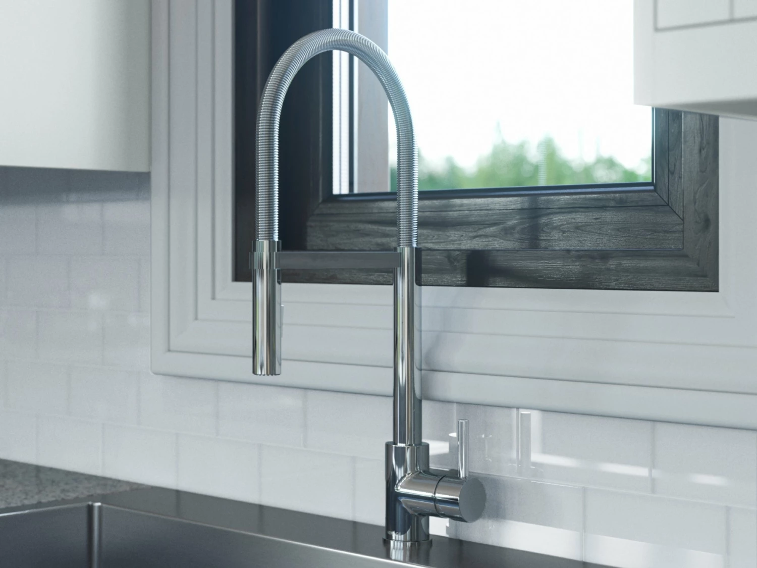 NewAge Products 30.35 In. Undermount Double Bowl Stainless Steel Sink With Flex Pull Down Faucet 12 NewAge Products 30.35 In. Undermount Double Bowl Stainless Steel Sink With Flex Pull Down Faucet