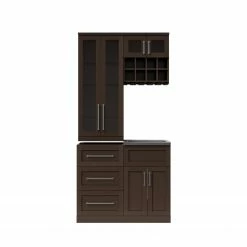 NewAge Products Home Wet Bar 5 Piece Cabinet Set - 21 Inch Home Bar Cabinets