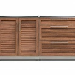 NewAge Products Outdoor Kitchen Stainless Steel 2 Piece Cabinet Set