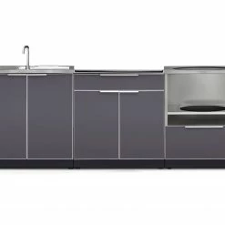 NewAge Products Outdoor Kitchen Aluminum 3 Piece Cabinet Set