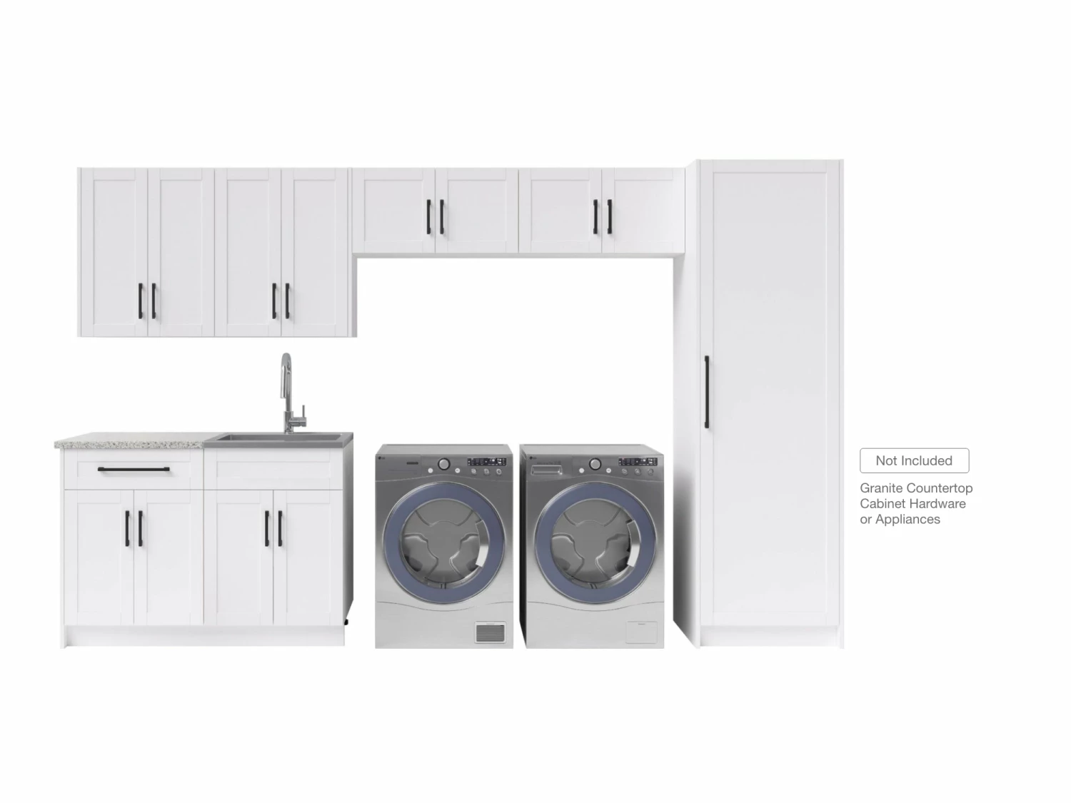 NewAge Products Laundry Room Cabinets Home Laundry Room 9 Piece Cabinet Set With Single Drawer Cabinet, Sink And Faucet 1 NewAge Products Laundry Room Cabinets Home Laundry Room 9 Piece Cabinet Set With Single Drawer Cabinet, Sink And Faucet