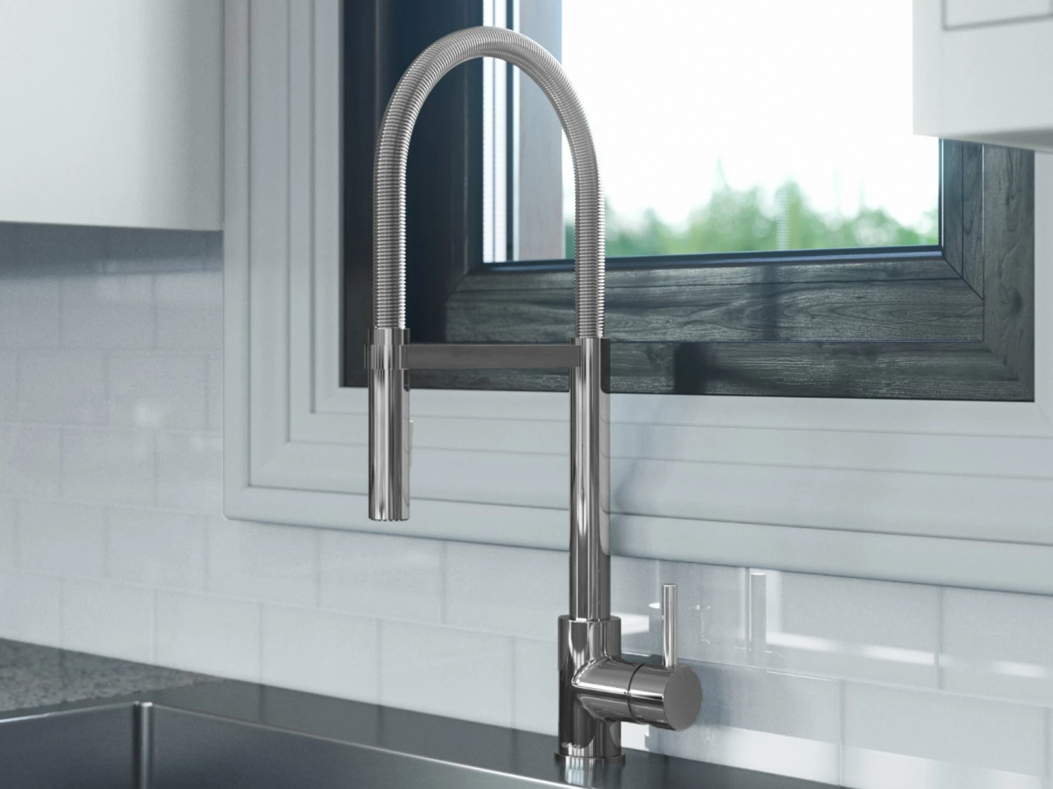 NewAge Products Shop Kitchen Sets 32 In. Undermount Single Bowl Stainless Steel Sink With Flex Pull Down Faucet 4 NewAge Products Shop Kitchen Sets 32 In. Undermount Single Bowl Stainless Steel Sink With Flex Pull Down Faucet