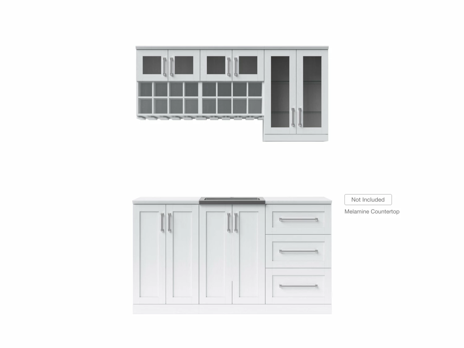 NewAge Products Home Wet Bar 7 Piece Cabinet Set - 21 Inch Home Bar Cabinets 2 NewAge Products Home Wet Bar 7 Piece Cabinet Set - 21 Inch Home Bar Cabinets