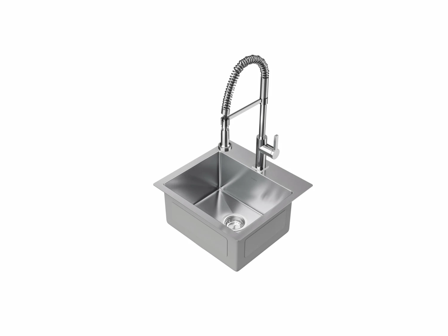 NewAge Products 19 In. Overmount Single Bowl Stainless Steel Sink With Coiled Pull Down Faucet Shop Kitchen Sets 9 NewAge Products 19 In. Overmount Single Bowl Stainless Steel Sink With Coiled Pull Down Faucet Shop Kitchen Sets