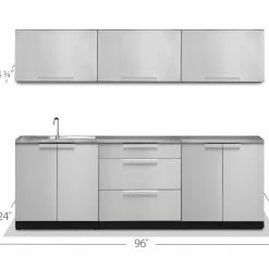 NewAge Products Outdoor Kitchen Stainless Steel 6 Piece Cabinet Set 30 NewAge Products Outdoor Kitchen Stainless Steel 6 Piece Cabinet Set