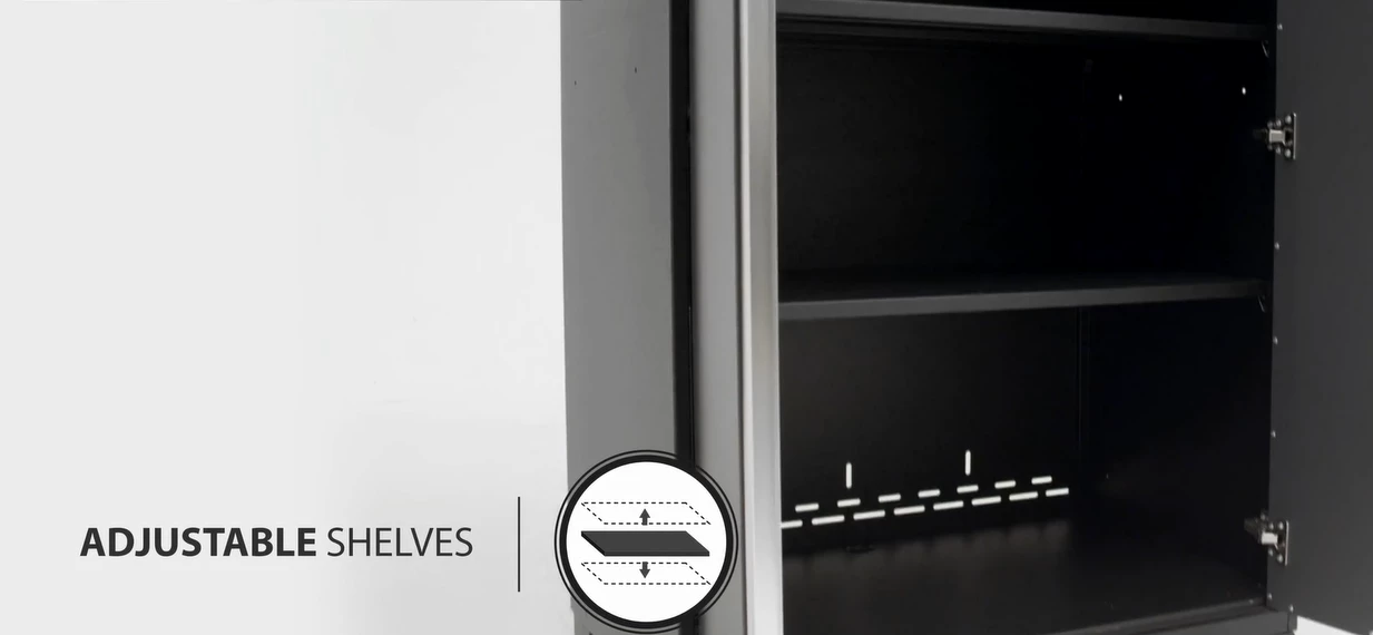 NewAge Products Pro Series Black 36" Locker Shelves (Pack Of 2) With Pins Garage Storage 6 NewAge Products Pro Series Black 36" Locker Shelves (Pack Of 2) With Pins Garage Storage