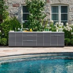 NewAge Products Outdoor Kitchen Aluminum 3 Piece Cabinet Set