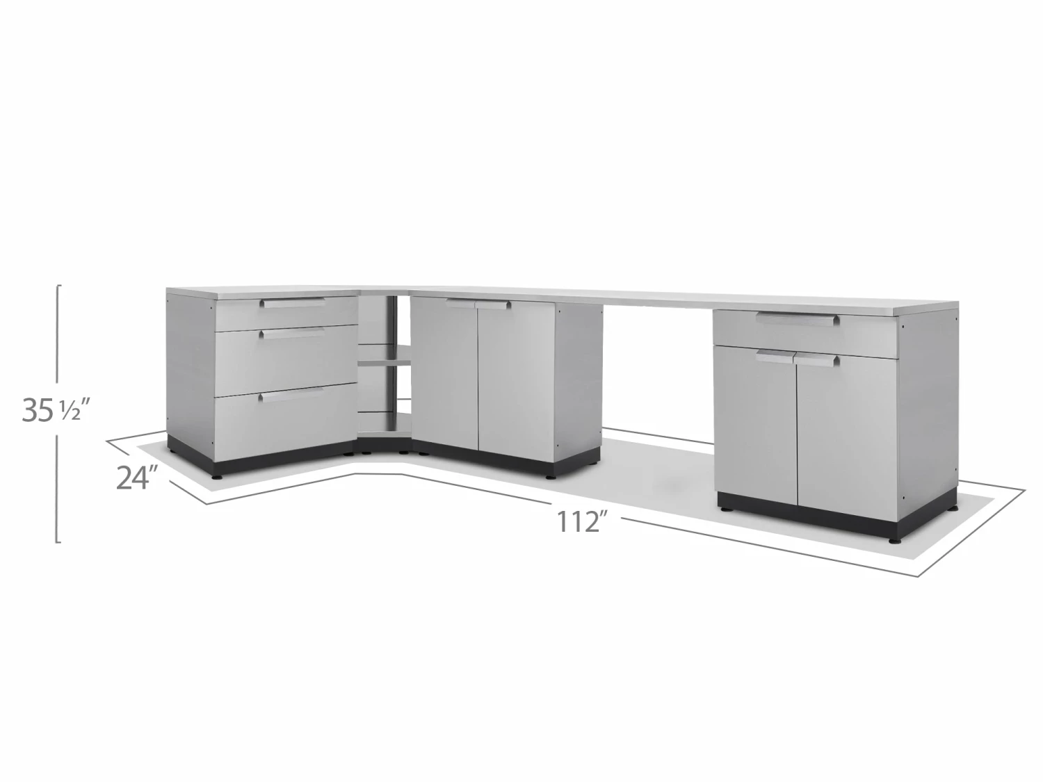 NewAge Products Outdoor Kitchen Stainless Steel 4 Piece Cabinet Set 4 NewAge Products Outdoor Kitchen Stainless Steel 4 Piece Cabinet Set