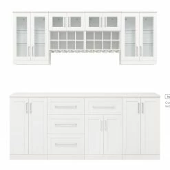 NewAge Products Home Bar Cabinets Home Bar 8 Piece Cabinet Set