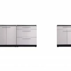 NewAge Products Outdoor Kitchen Stainless Steel 3 Piece Cabinet Set